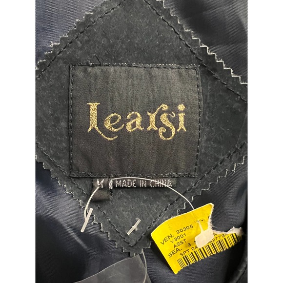 Learsi Vest Navy Blue Leather Medium New With‎ Tags - Picture 6 of 9